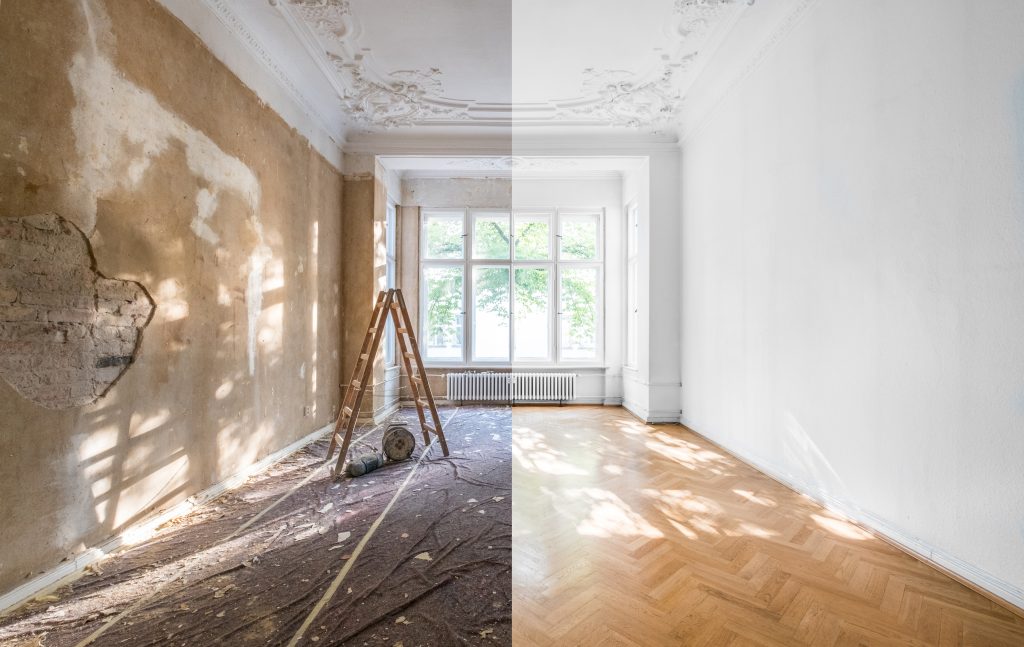 Appartement moitié en travaux moitié rénovée